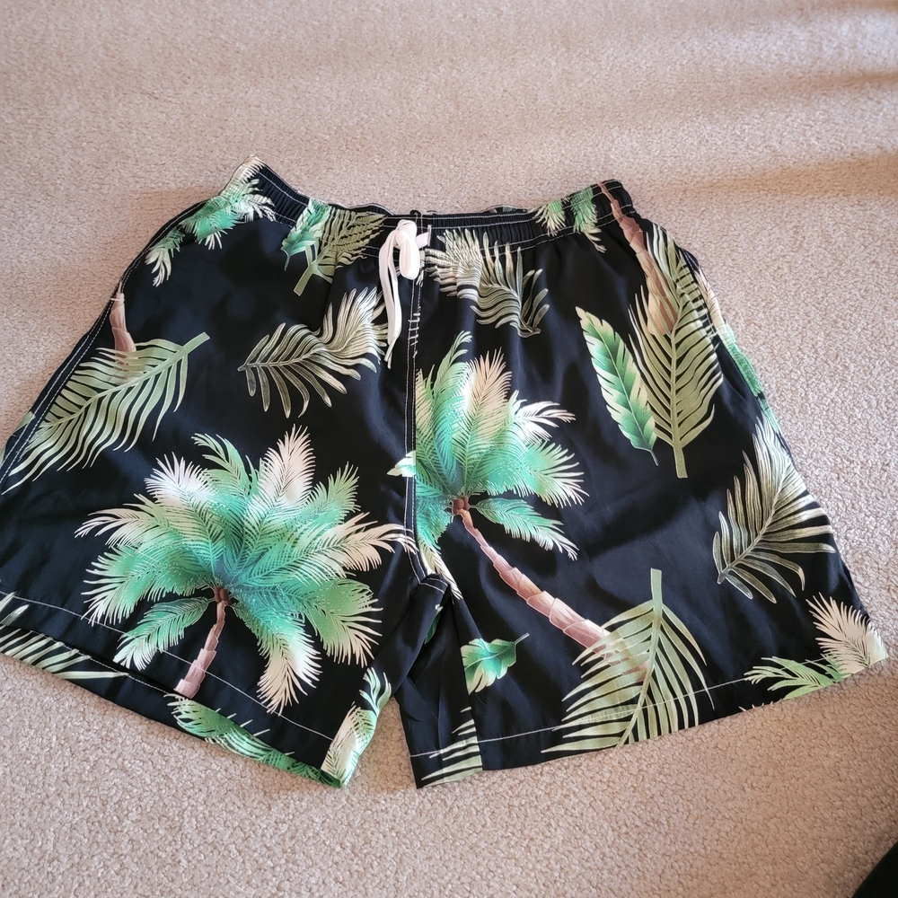 Mens Trunkys Brand Swim Trunks Shorts Palm Trees Leaves Island Resort 2xl New